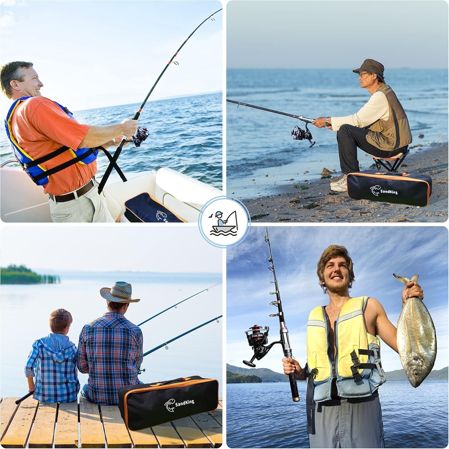 Carbon Fiber Telescopic Fishing Rod and Reel Combo with Spinning Reel, Pole Kit