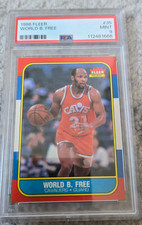 1986 1986-87 FLEER WORLD B. FREE LLOYD CAVALIERS 76ERS WARRIORS # 35 PSA 9 MINT