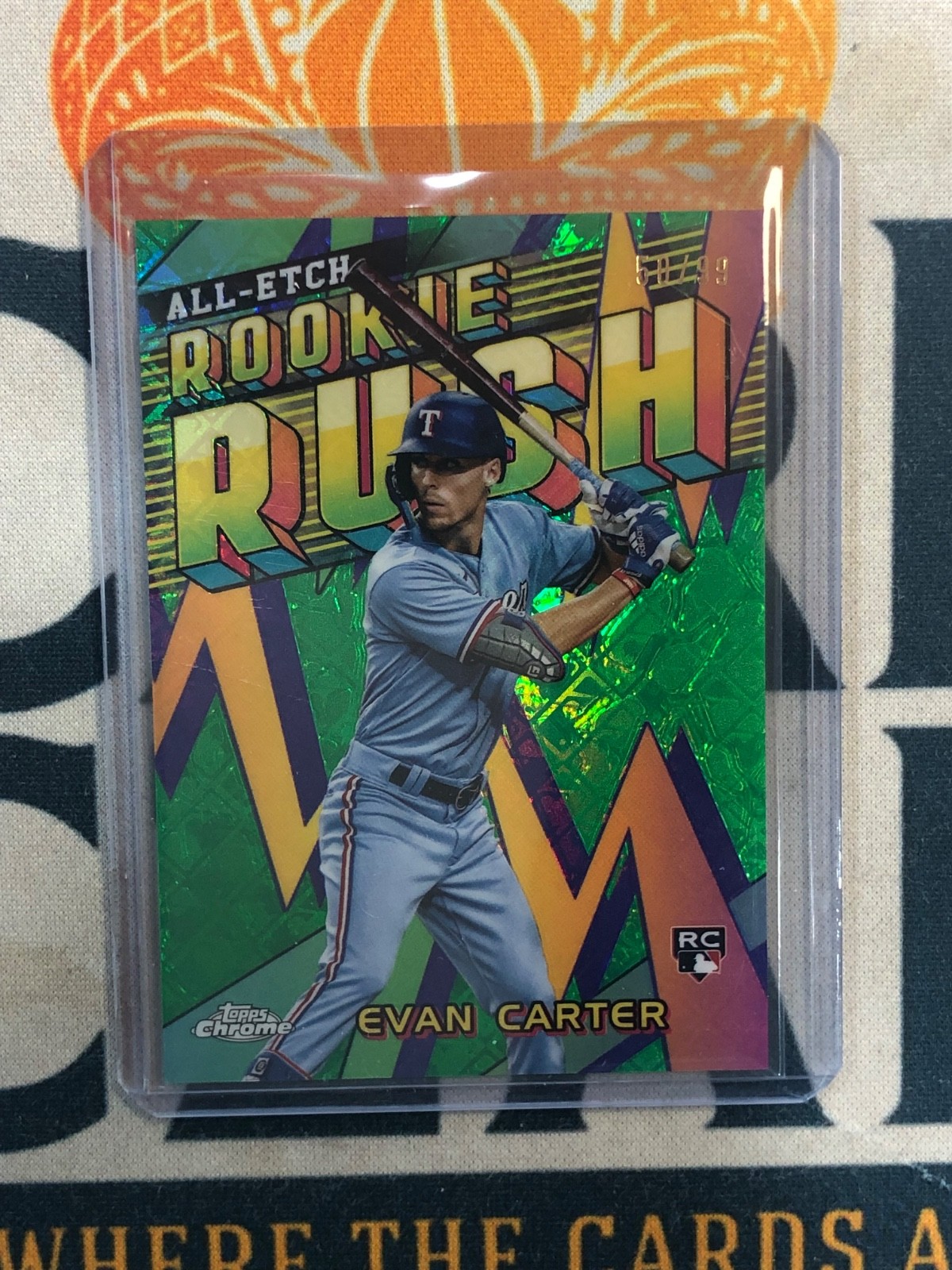 2024 Topps Chrome EVAN CARTER Rookie Rush All-Etch Green Parallel /99 RC