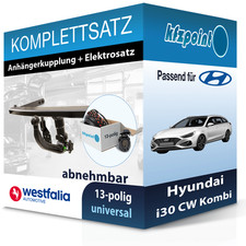 Für Hyundai i30 CW Kombi 12- WESTFALIA Anhängerkupplung abnehmbar + 13polig AHK