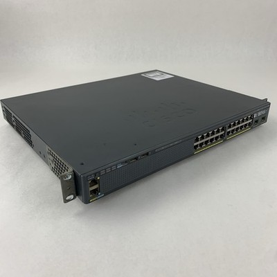 Cisco Catalyst WS-C2960X-24PD-L GigE PoE Switch w/ Stack Card Tested Reset