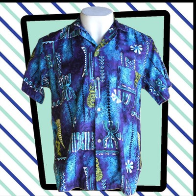 Vintage 60s MR.KAILUA Hawaiian Aloha S/S SHIRT Tiki Medium 436 W