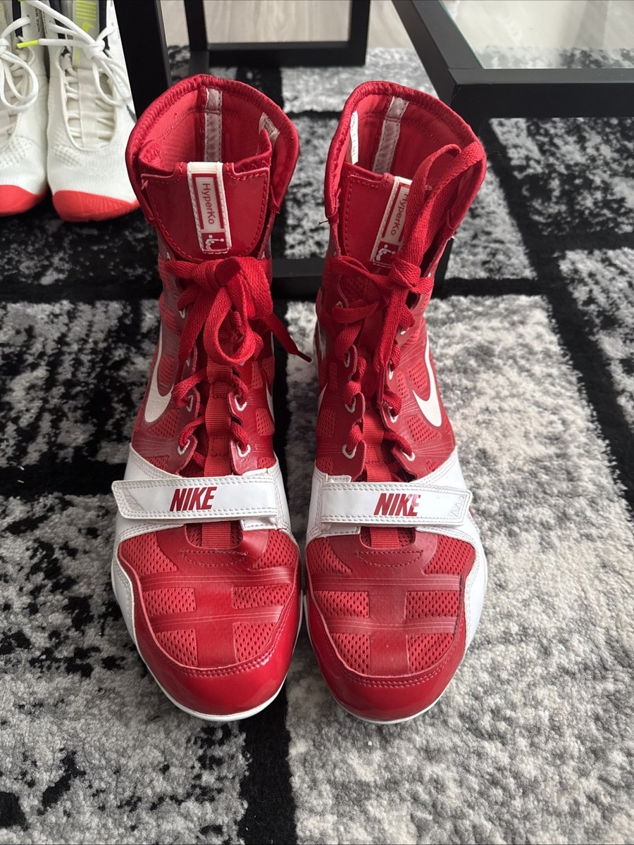 Nike HyperKO 1 Boxing Shoes Boots Size 11.5 Red White | eBay