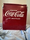 Coca Cola Retro Metal Cooler 2003 Bottle Opener Cap Catcher Red Vintage Style