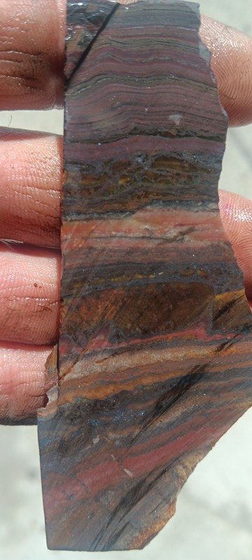Rough 2 Slabette Lot Maromomba Tiger Iron 126g. 1/4-5/16" Thick Lapidary Cabbing