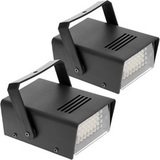 2 Pack Mini LED Strobe Lights 32 White LEDs Adjustable Flash for DJ Events Home