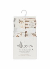 Milkberry Jungle Animal Theme 2 Pack Rayon Bamboo Baby Blankets