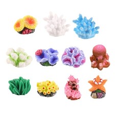 Fishtank Resins Coral Seaweed Miniature Set for Aquariums Decors Ornaments 11Pcs