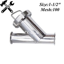 SS304 1-1/2" Sanitary Inline Y Strainer 100 Mesh Pipe Filter