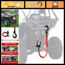 2.5ft Utv Atv Recovery Strap 19400lbs Winch Hook D-ring Shackle Tow Rope