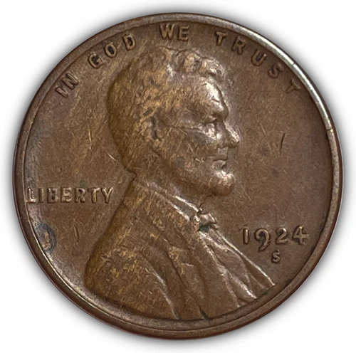 1924-S Lincoln Wheat Cent Extremely Fine XF Coin #24241