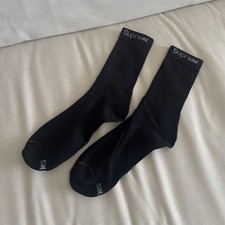 Supreme Men s Black Solid Socks with Logo Text Cuff, Logo Theme, 1 Pair