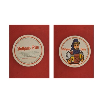 Rothaus rote Schrift  Brauerei Bierdeckel Bier