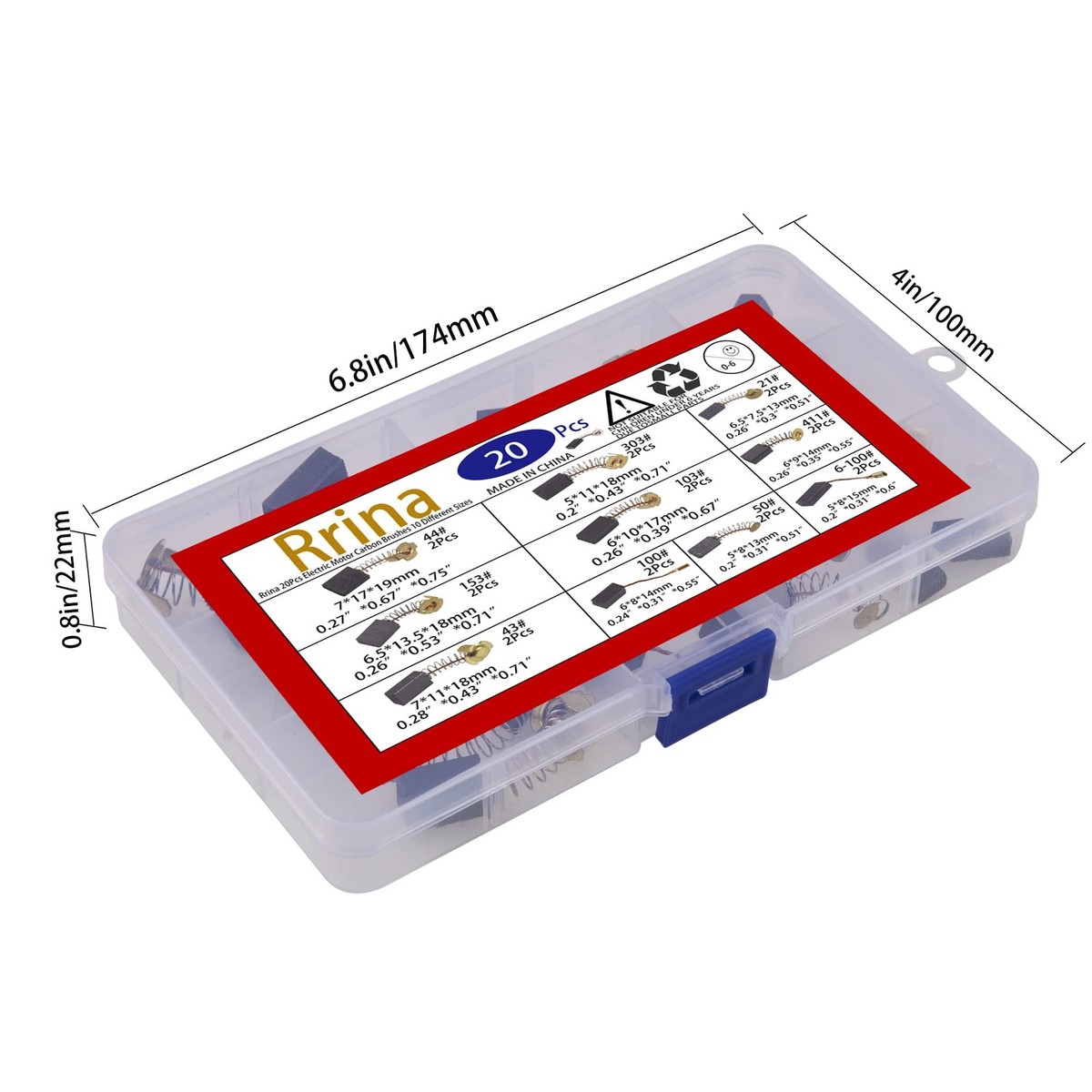 20 Pièces Balais De Charbon De Moteur électrique, Grandes Brosses