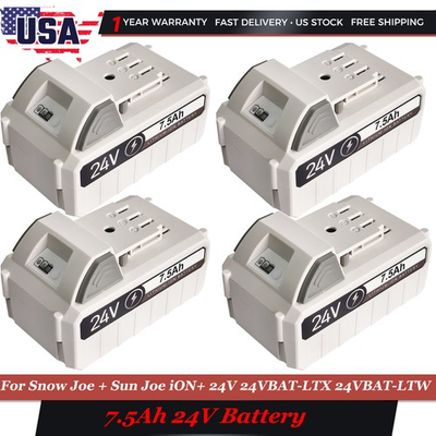 #ad #ad New 1 4Pack for Snow Joe Sun Joe iON 24V 7.5Ah Battery 24VBAT LTX 24VBAT LTW $249.99