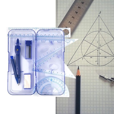 Geometrie Kompass Set Mathe Geometrie Kit Lineal Zeichenkompass für Haus Zimmermann