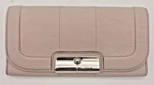 Coach Kristin Soft Pink Leather Card Organizer Fold Over Flap Style Wallet