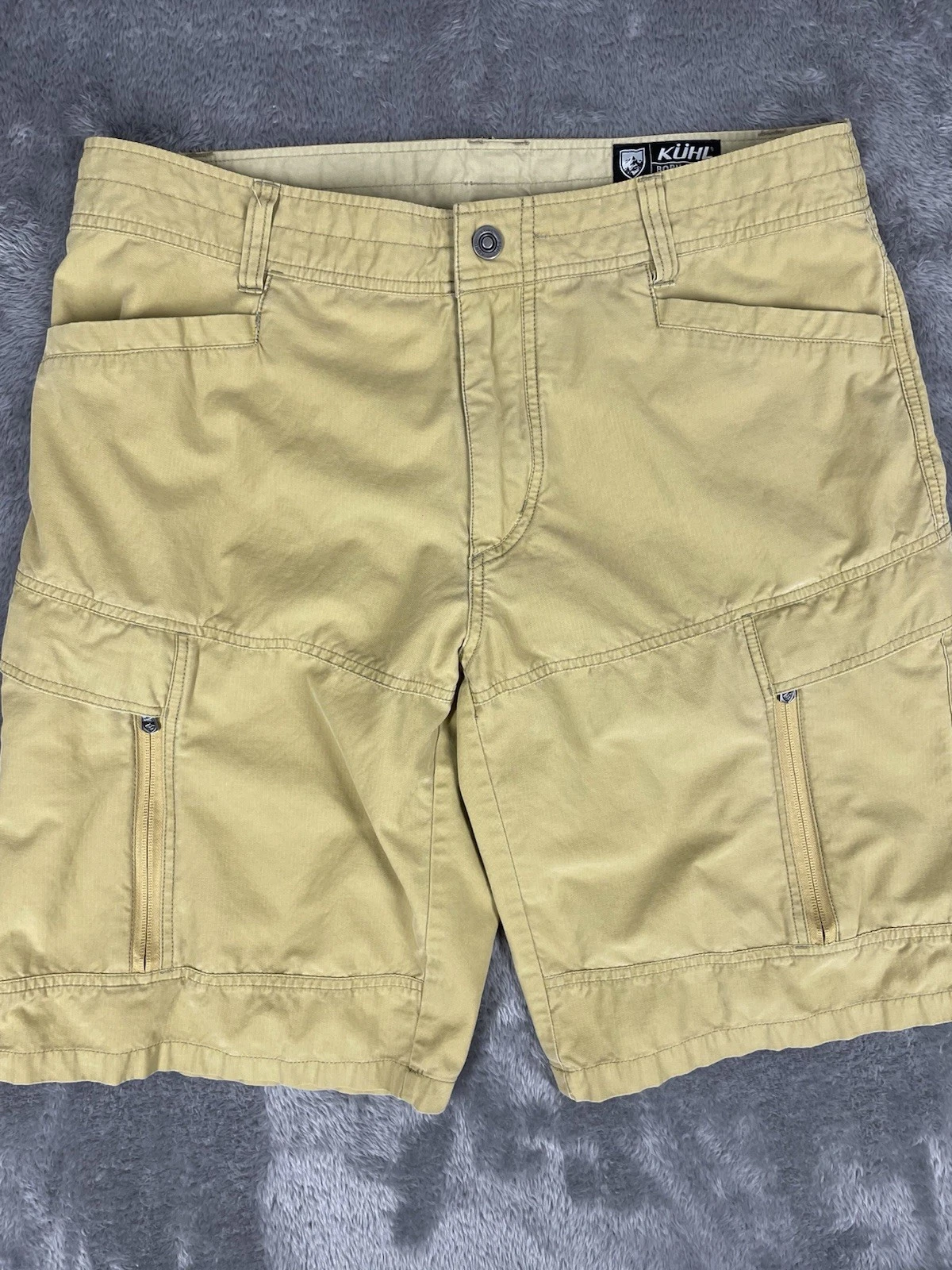 Kuhl Shorts Mens 36 Khaki Cargo Hiking Outdoor Vintage Patina Dye Gorpcoore