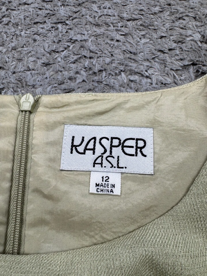 Vestido Kasper Mujer 12 Verde Menta ASL Sin Mangas Vaina Cóctel Midi Foto 3 de 4