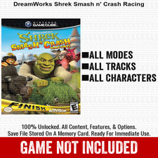 Shrek Smash n Crash Racing 100 Nintendo GameCube Memory Card Save CHEATS