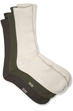 Brooks Brothers Mens Brown Green Cr Ribbed Soft Cotton 3 Pack Socks 7-13 BB-3076