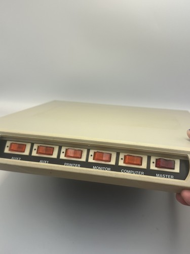 Vtg 1997 Under Monitor Computer Power Center Switch Surge Box 5 Outlet PC-006