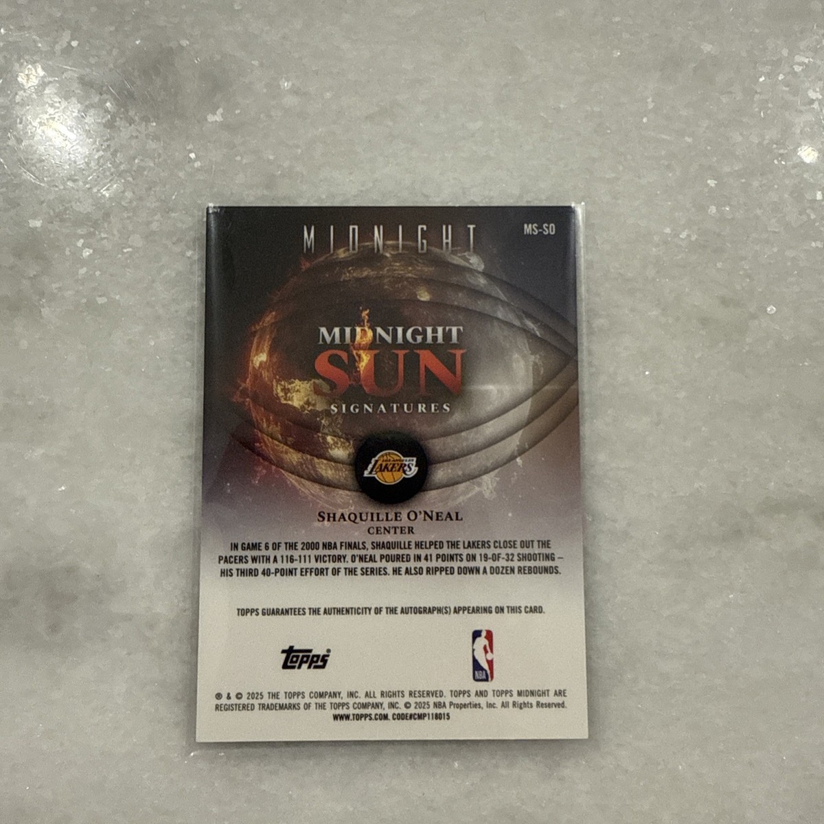 2025 Topps Midnight Shaquille O'Neal 4/5 Auto | eBay