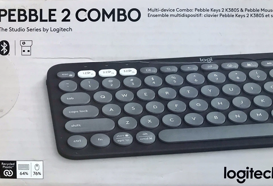 Logitech Pebble 2 Combo Wireless Keyboard/Mouse Bundle - Tonal Graphite, English - Image 2 of 3
