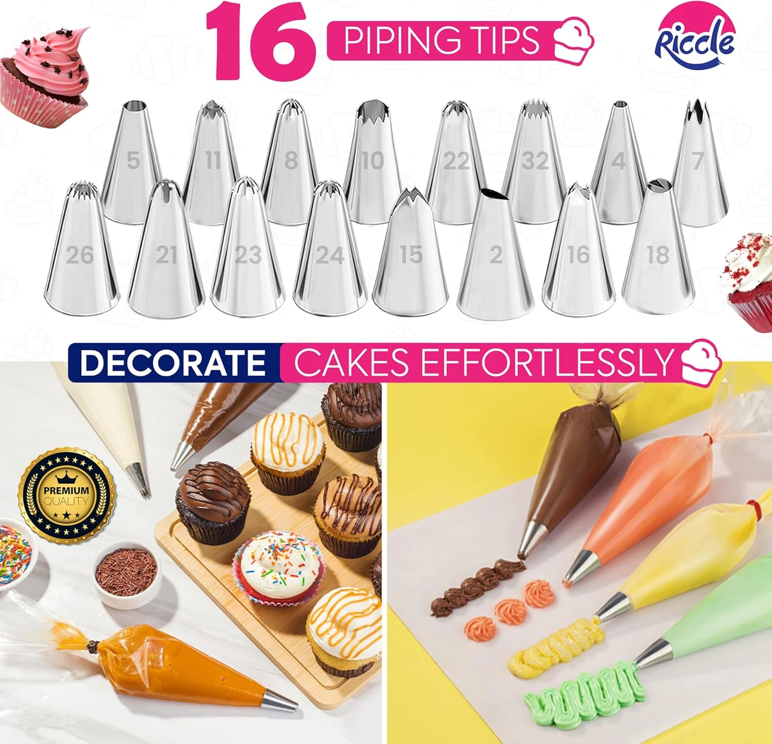 148Pcs Cake Pan Set Baking 3 Non-Stick Springform 4 7 9" Decorating Kit Piping
Opens in a new window