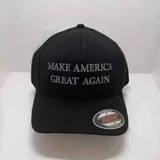 Make America Great Again Donald Trump Hat MAGA Cap Black Flexfit 6477- S/M, L/XL