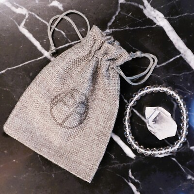 Klar Quarz Kristall Perlen Armband & Spitze Set