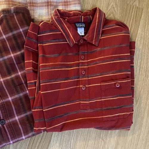 Lot Of 5 Patagonia Men’s Medium Cotton Shirts LS SS Polo Button Down Mix See Pic - Picture 4 of 19