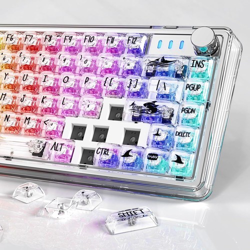 Attack Shark K75 RGB Gaming mechanische Tastatur Linearschalter, aufgerolltes Kabel - Bild 12 von 16