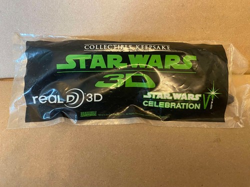 STAR WARS CELEBRATIONS VI SAMMLERSTÜCK ANDENKEN ECHTE D 3D BRILLE versiegelt Lucasfilm