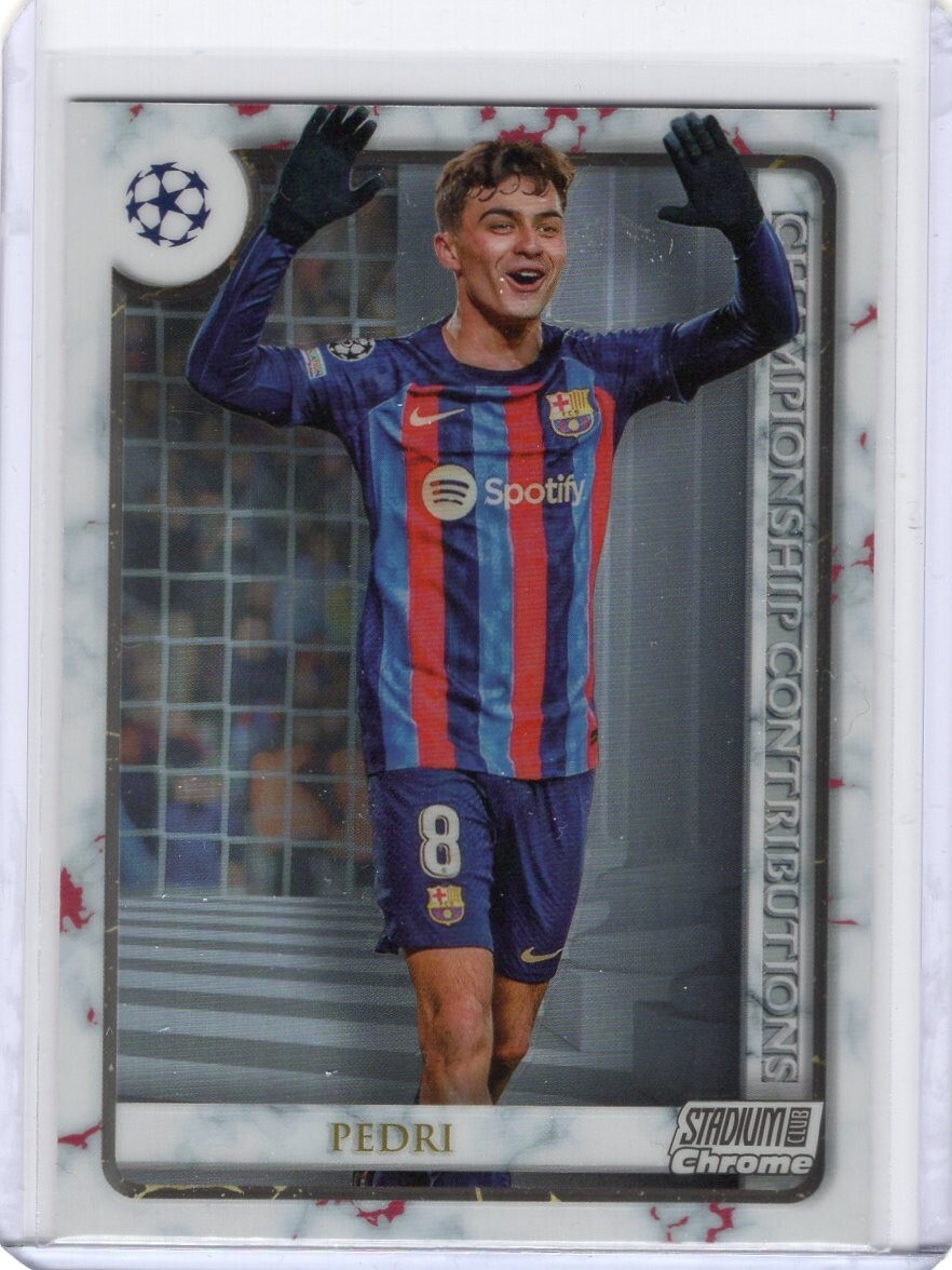 2022-23 Topps Stadium Club Chrome Championship Contributions Pedri