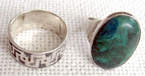 2 Vintage silver sterling 925 rings, total weight: 18 gr.