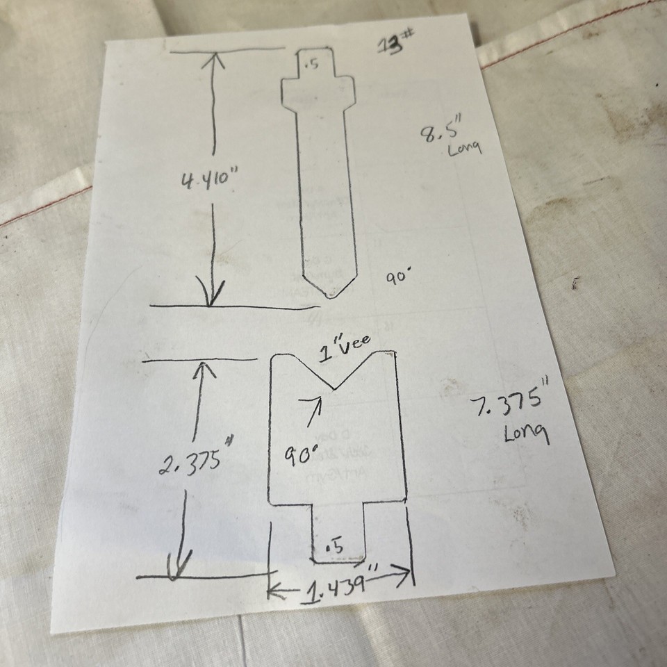 Straight Brake Press Punch And Die Set, Hobby, Blacksmith, Shop Set