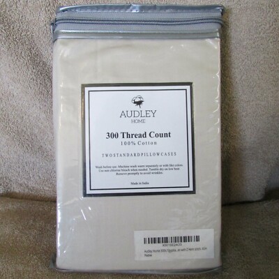 Audley 300 Thread Count 100% Egyptian Cotton-Standard Pillow Cases- Ash (B 10)