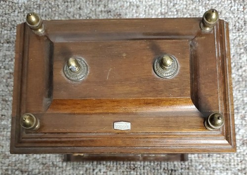 VINTAGE GOLDOME WOOD WEST GERMAN QUARTZ TABLE DESK CLOCK Working Good - Picture 3 of 12