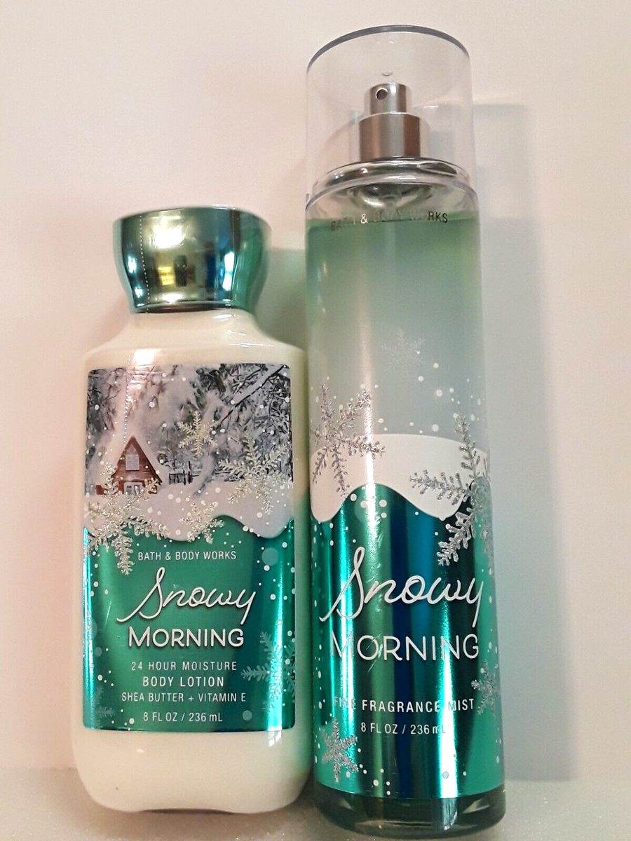Bath Body Works Snowy Morning SEALED Lotion & Fragrance Mist SET