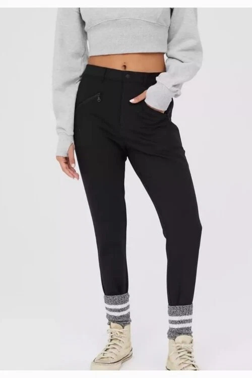 OFFLINE By Aerie Ski Pants Womens Size L Chillside Collection Black Stirrup NWT