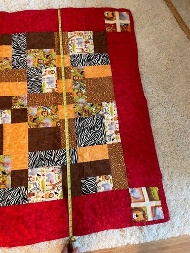 Babybett Decke Dschungel Zoo Tiere Elefanten Tiger Zebra Löwe Handarbeit 43 "X53" - Bild 10 von 12