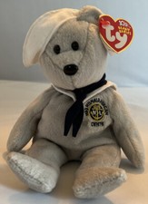Original 2003 Ty Beanie Baby Ronnie Retired Gray Bear Plush Toy 40015 MWMT