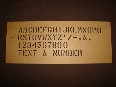 ORIGINAL US MILITARY MARSH 1" CUSTOM MADE Military Oil board Stencil 1" Marsh/COST=$1 for 2 letters=Quantity 1