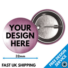 32mm Metallic Custom Badges • Personalised Printed Badge • Hen Stag Promotional 