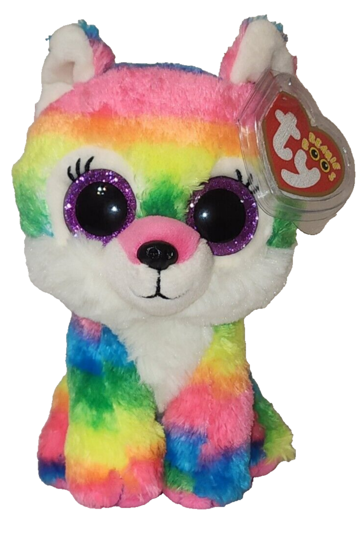 Ty Beanie Boos RIVER the Rainbow Wolf (Great Wolf Lodge Exclusive
