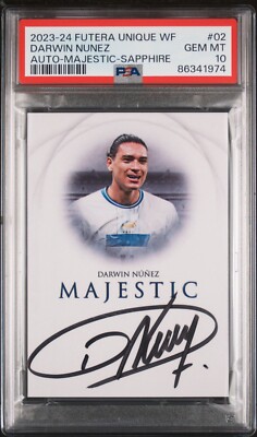 Darwin Nunez PSA 10 2023-24 Futera Legacy ON CARD Autograph /3