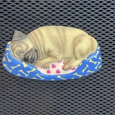 Sleeping CUTE PUG Willabee & Ward 3D Fridge Magnet W&W MBI Dog Bed Gift