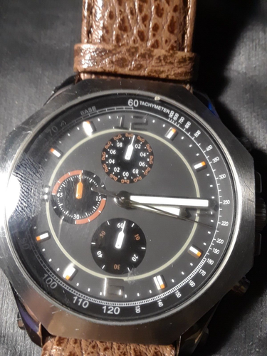 D&G Dolce and Gabbana DW0104 GOOSE octagonal Chronograph Brown Leather Watch - Picture 10 of 10