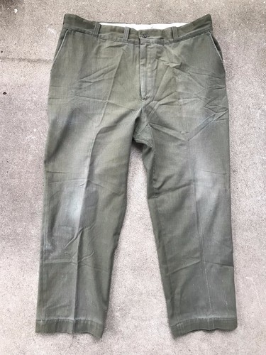 Vintage Montgomery Ward Green Twill Work Trousers with Watch Pocket - Picture 3 of 10
